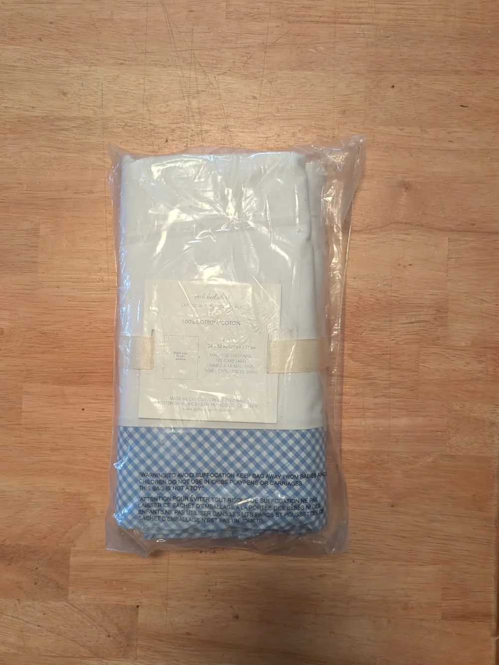 Pottery Barn Gingham Crib Bed skirt
